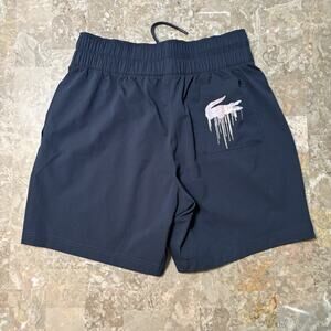 Lacoste Sport Shorts Mens Medium 4 Blue Performance Tennis Ultra Dry Paint Croc